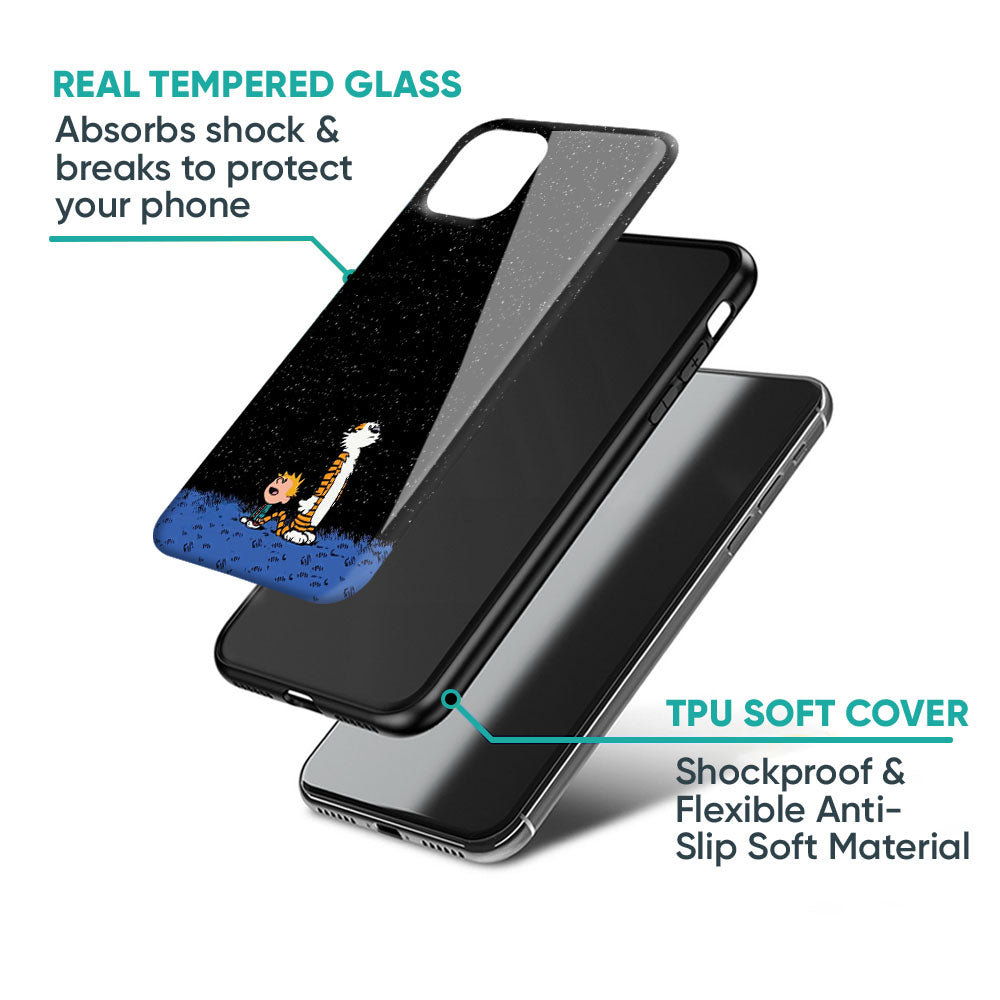 Night Sky Star Glass Case for Samsung Galaxy A70s