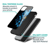 Half Blue Flower Glass Case for Motorola Edge 30 Ultra