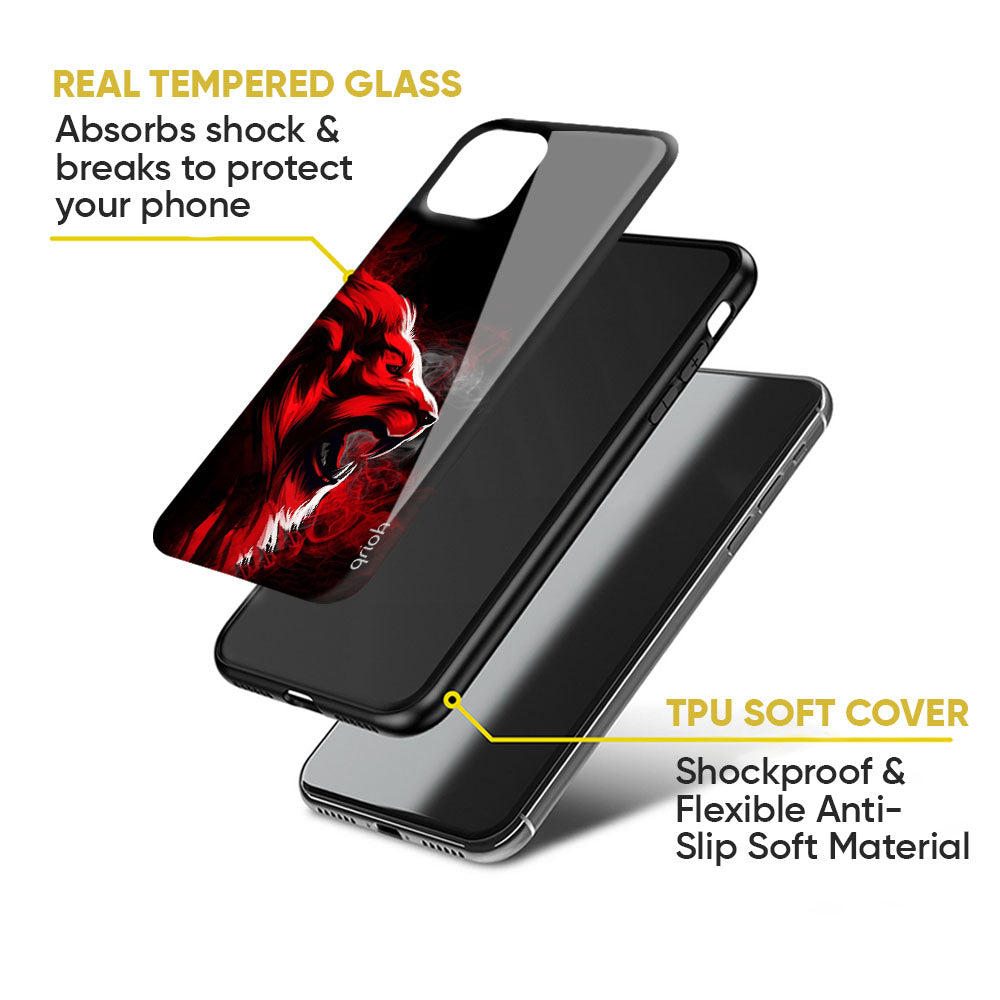 Red Angry Lion Glass Case for Nothing Phone 2