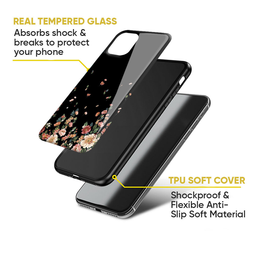 Floating Floral Print Glass Case for Nothing Phone 2