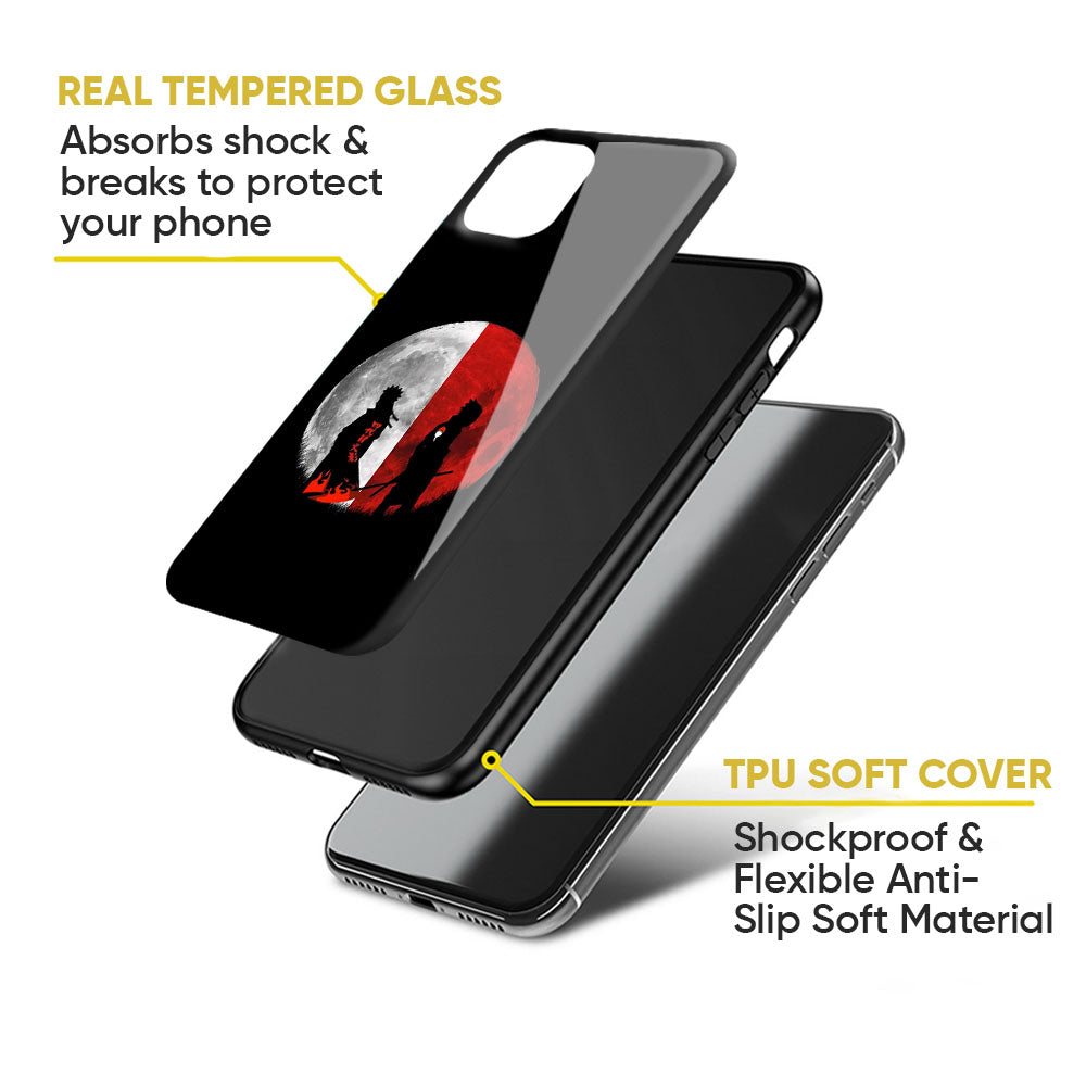 Anime Red Moon Glass Case for Nothing Phone 2