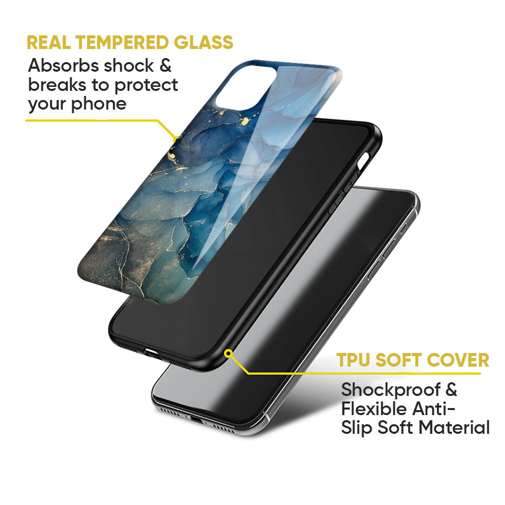 Blue Cool Marble Glass Case for Nothing Phone 2