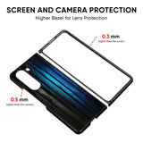 Grey & Blue Wooden Texture Glass Case for Samsung Galaxy Z Fold5 5G