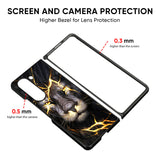 Golden Grey Lion Glass Case for Samsung Galaxy Z Fold5 5G