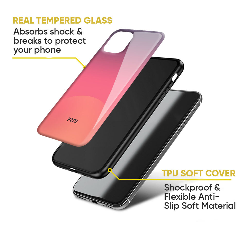 Sunset Orange Glass Case for Poco X5 Pro 5G