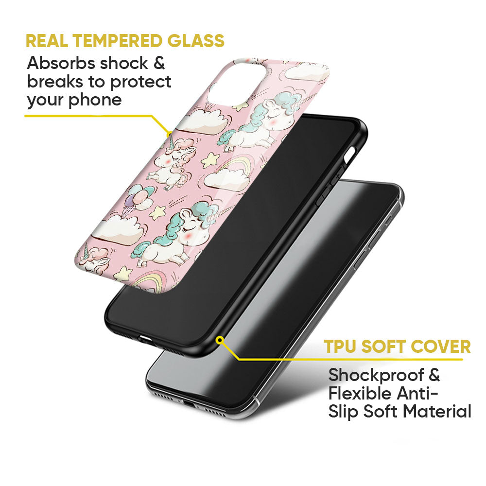Balloon Unicorn Glass case for Realme C55