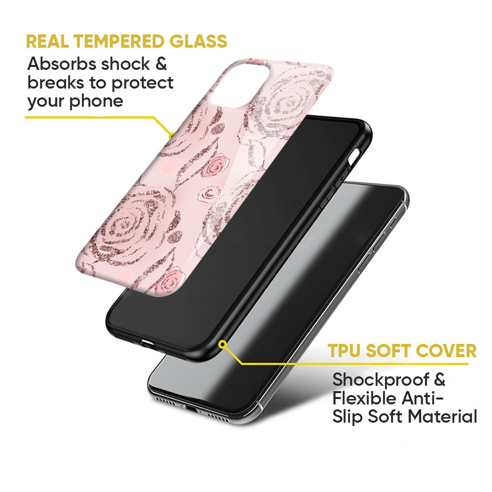 Shimmer Roses Glass case for Redmi Note 12 5G
