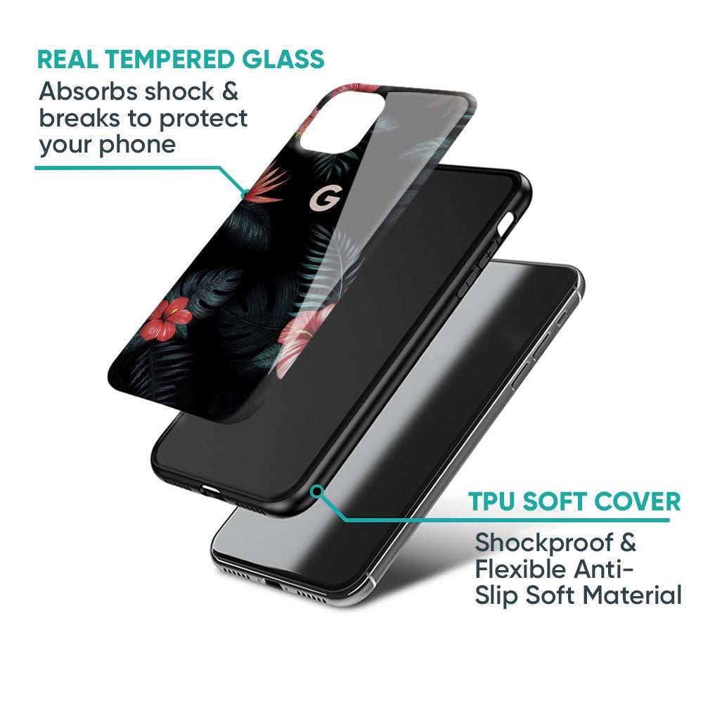 Tropical Art Flower Glass Case for Google Pixel 8 Pro
