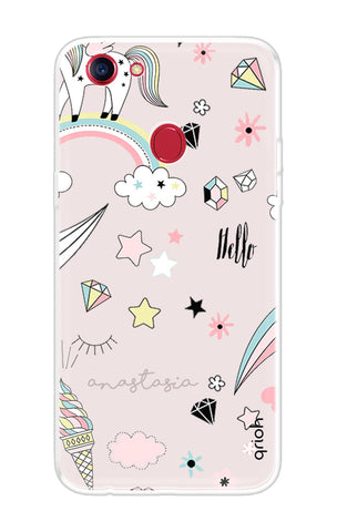 Unicorn Doodle Oppo F7 Youth Back Cover