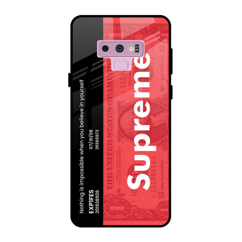Supreme Ticket Samsung Galaxy Note 9 Glass Back Cover Online
