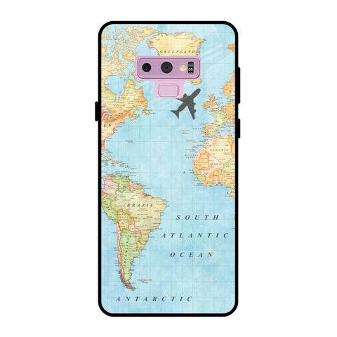Travel Map Samsung Galaxy Note 9 Glass Back Cover Online