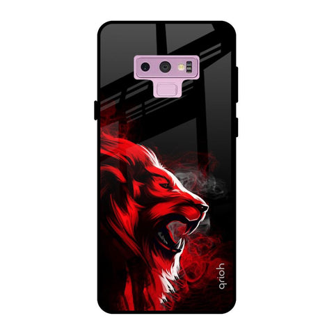 Red Angry Lion Samsung Galaxy Note 9 Glass Back Cover Online
