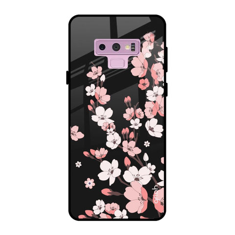Black Cherry Blossom Samsung Galaxy Note 9 Glass Back Cover Online