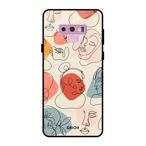 Abstract Faces Samsung Galaxy Note 9 Glass Back Cover Online
