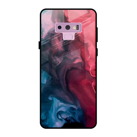 Blue & Red Smoke Samsung Galaxy Note 9 Glass Back Cover Online