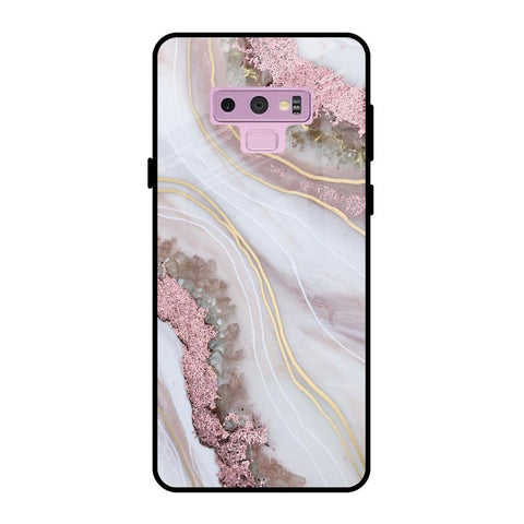 Pink & Gold Gllitter Marble Samsung Galaxy Note 9 Glass Back Cover Online