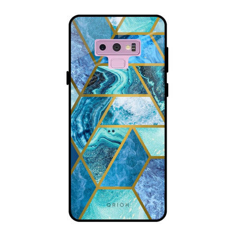 Turquoise Geometrical Marble Samsung Galaxy Note 9 Glass Back Cover Online