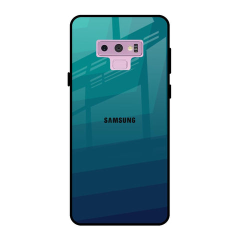 Green Triangle Pattern Samsung Galaxy Note 9 Glass Back Cover Online