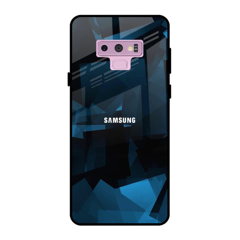 Polygonal Blue Box Samsung Galaxy Note 9 Glass Back Cover Online