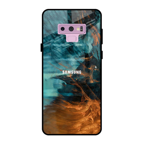 Golden Splash Samsung Galaxy Note 9 Glass Back Cover Online