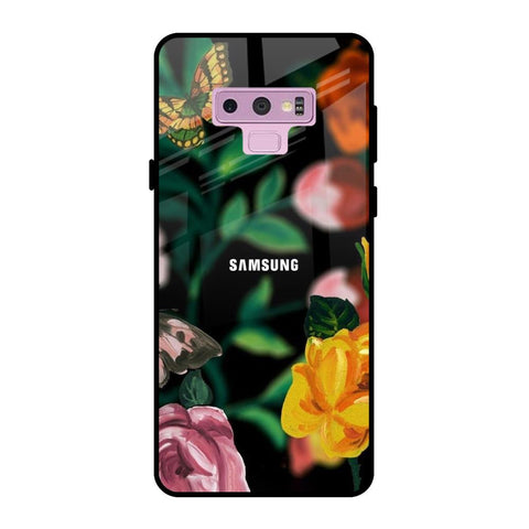 Flowers & Butterfly Samsung Galaxy Note 9 Glass Back Cover Online