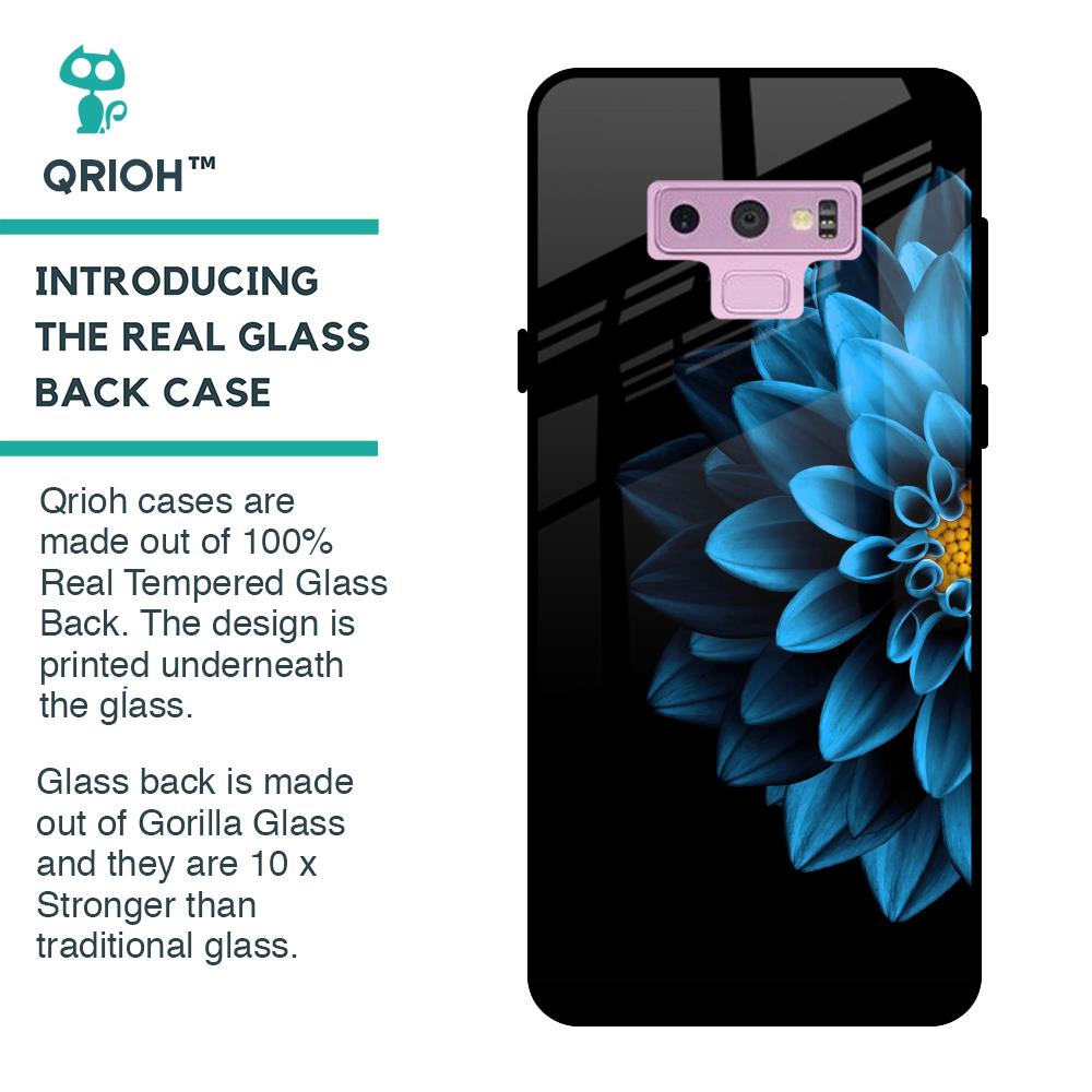 Half Blue Flower Glass Case for Samsung Galaxy Note 9