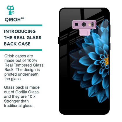 Half Blue Flower Glass Case for Samsung Galaxy Note 9