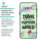 Travel Stamps Glass Case for Samsung Galaxy Note 9