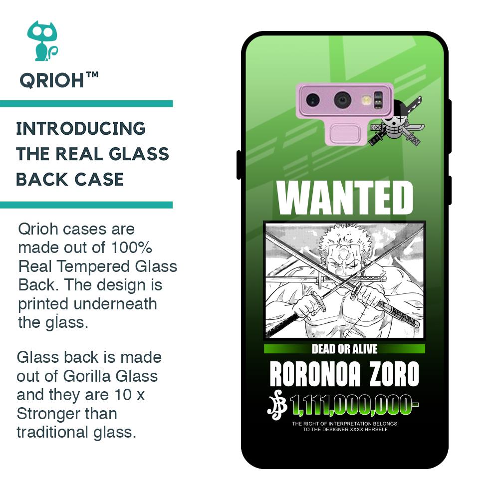 Zoro Wanted Glass Case for Samsung Galaxy Note 9