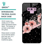 Floral Black Band Glass Case For Samsung Galaxy Note 9