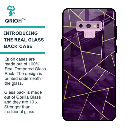 Geometric Purple Glass Case For Samsung Galaxy Note 9