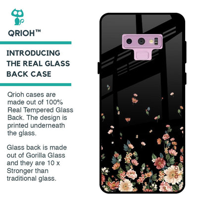 Floating Floral Print Glass Case for Samsung Galaxy Note 9