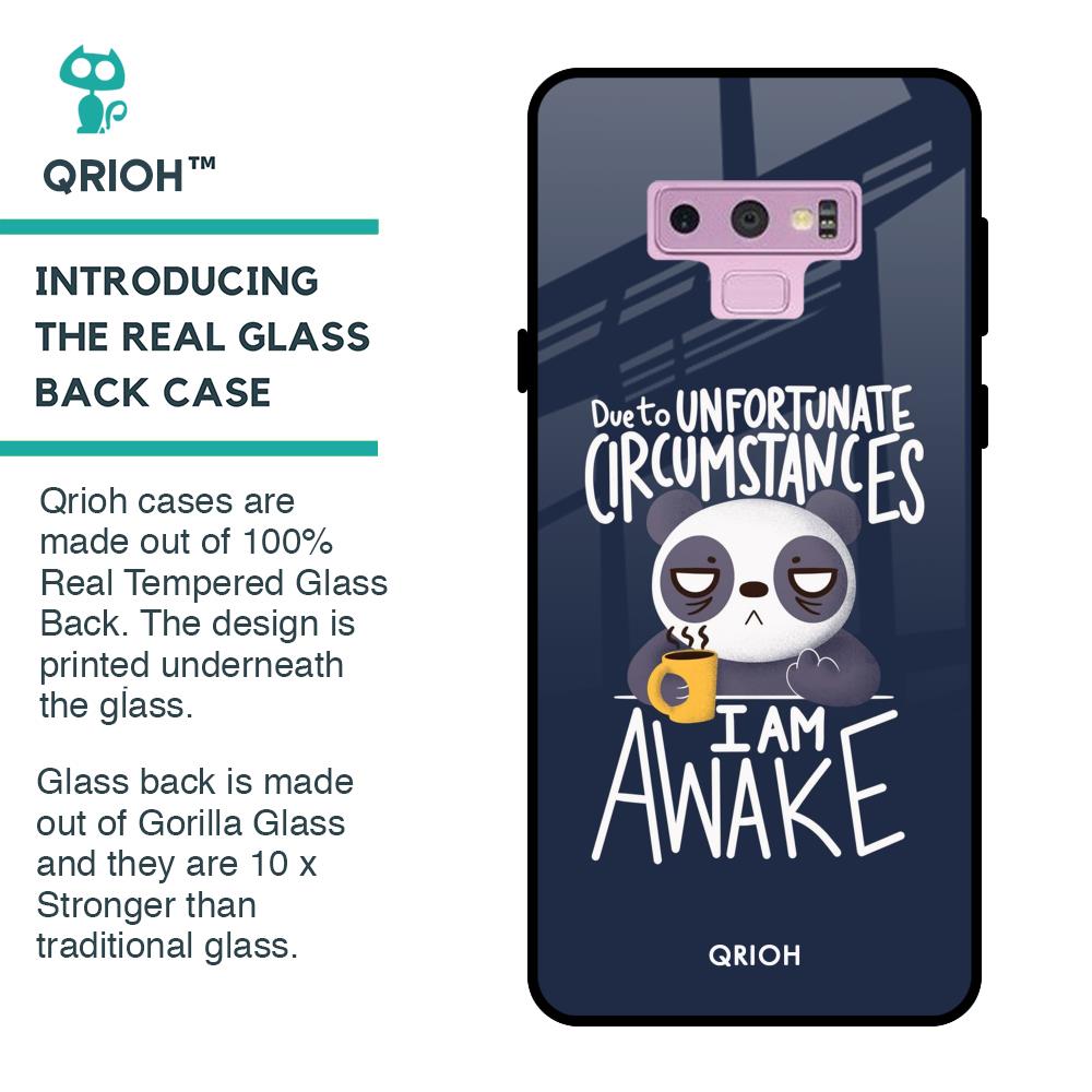 Struggling Panda Glass Case for Samsung Galaxy Note 9