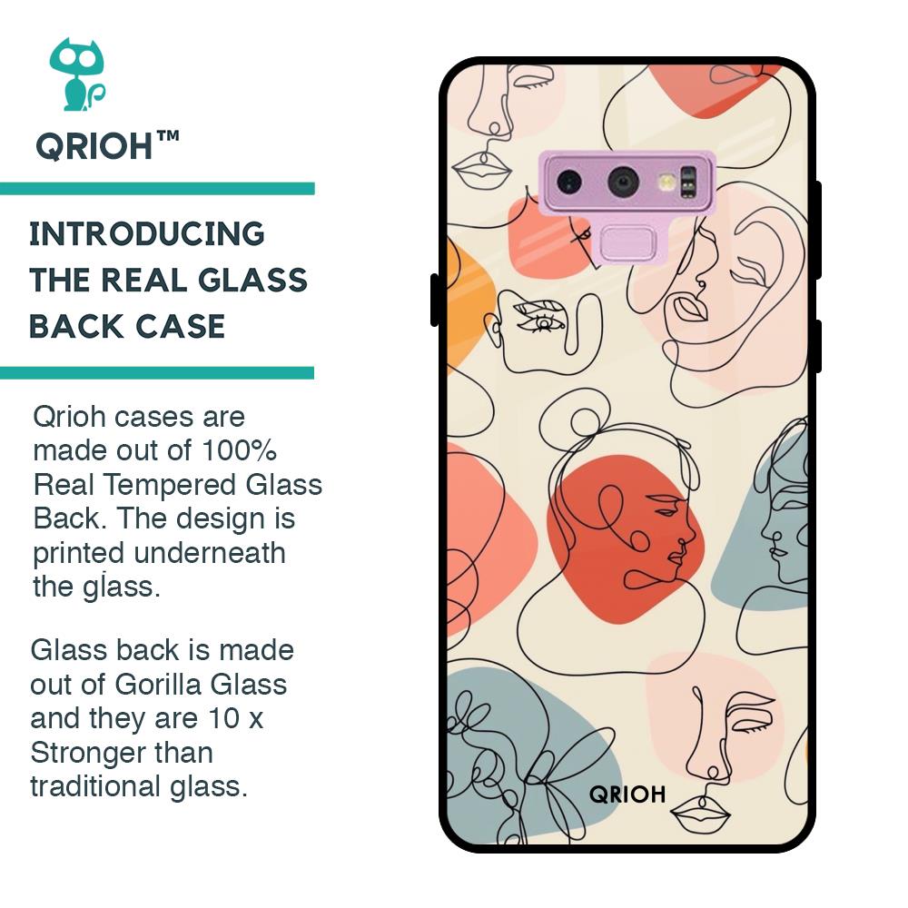 Abstract Faces Glass Case for Samsung Galaxy Note 9