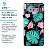 Tropical Leaves & Pink Flowers Glass case for Samsung Galaxy Note 9