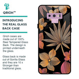 Lines Pattern Flowers Glass Case for Samsung Galaxy Note 9
