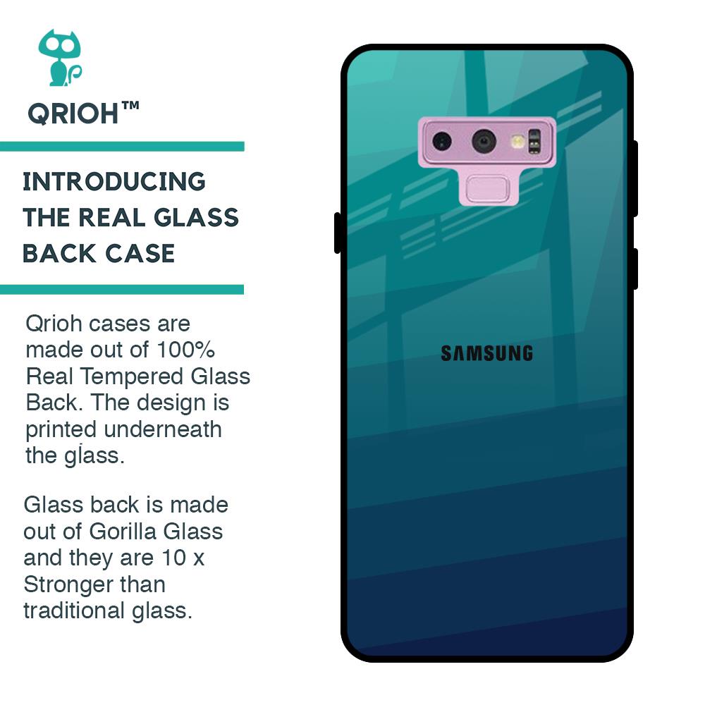 Green Triangle Pattern Glass Case for Samsung Galaxy Note 9