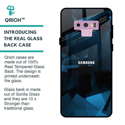 Polygonal Blue Box Glass Case For Samsung Galaxy Note 9