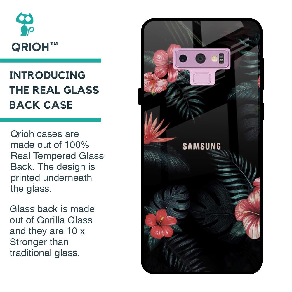 Tropical Art Flower Glass Case for Samsung Galaxy Note 9