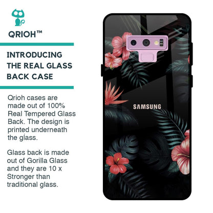 Tropical Art Flower Glass Case for Samsung Galaxy Note 9