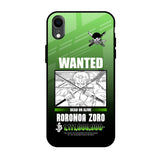 Zoro Wanted iPhone XR Glass Back Cover Online