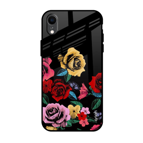 Floral Decorative iPhone XR Glass Back Cover Online