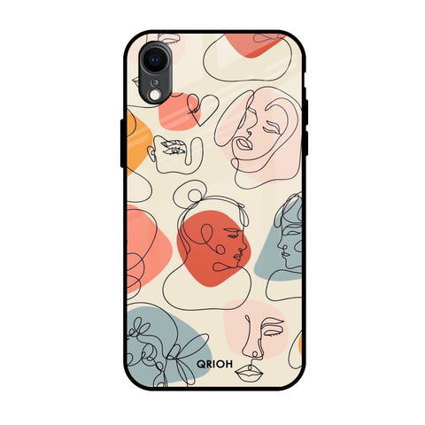 Abstract Faces iPhone XR Glass Back Cover Online