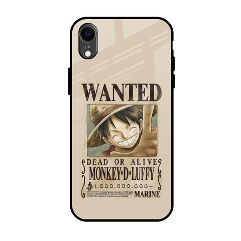 Luffy Wanted iPhone XR Glass Back Cover Online