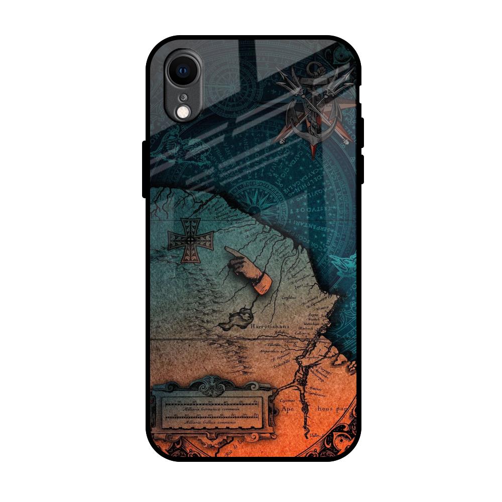 Geographical Map iPhone XR Glass Back Cover Online