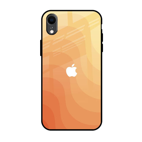 Orange Curve Pattern iPhone XR Glass Back Cover Online