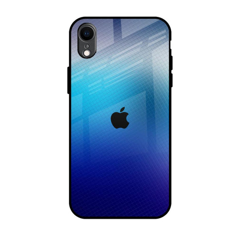 Blue Rhombus Pattern iPhone XR Glass Back Cover Online