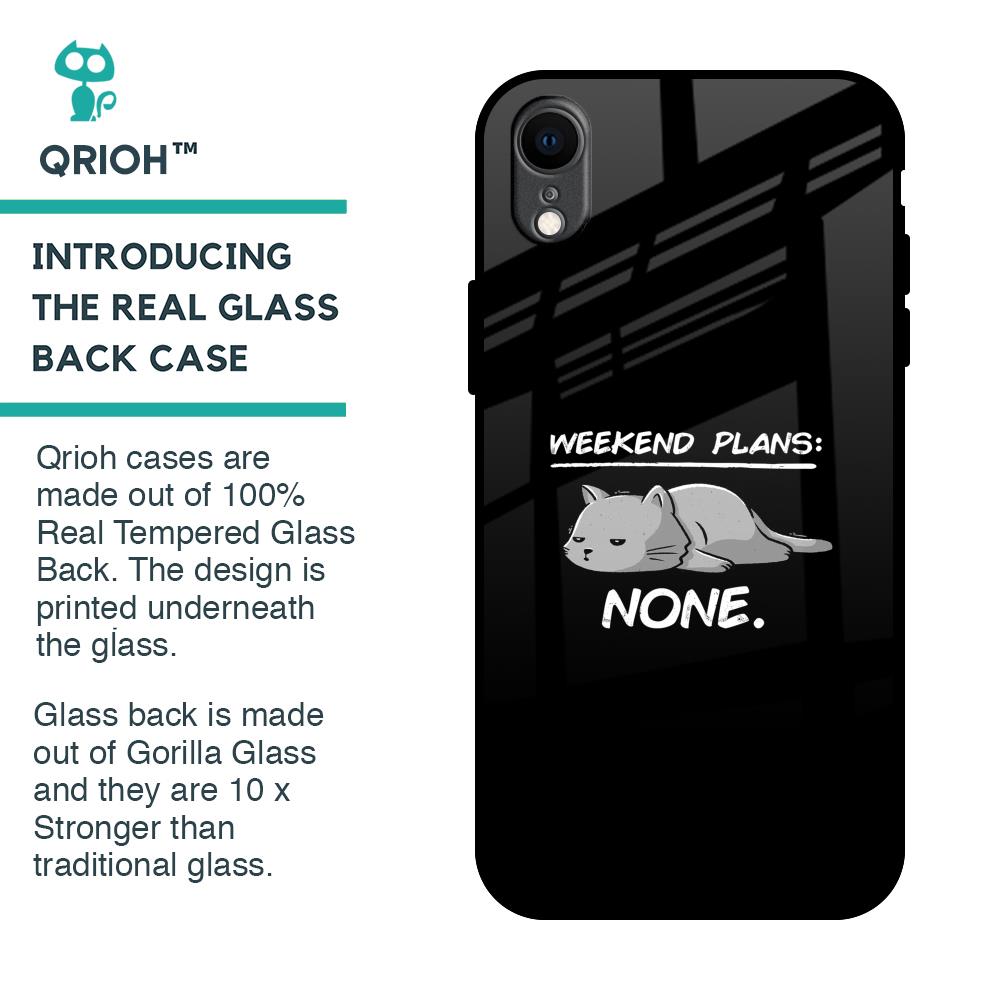 Weekend Plans Glass Case for iPhone XR