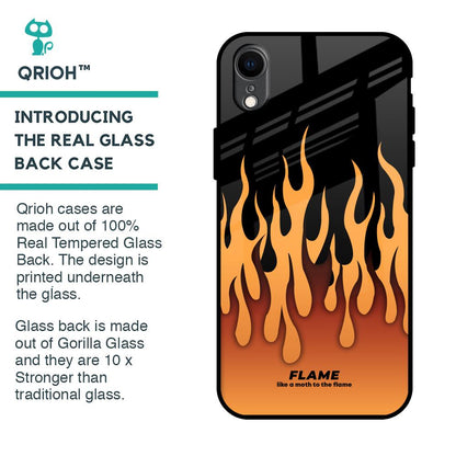 Fire Flame Glass Case for iPhone XR