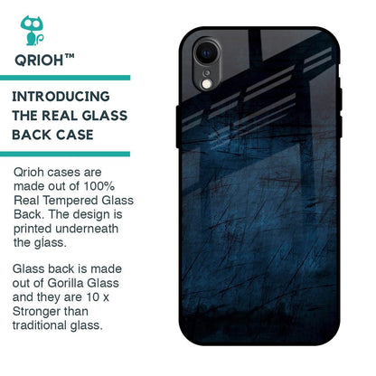 Dark Blue Grunge Glass Case for iPhone XR